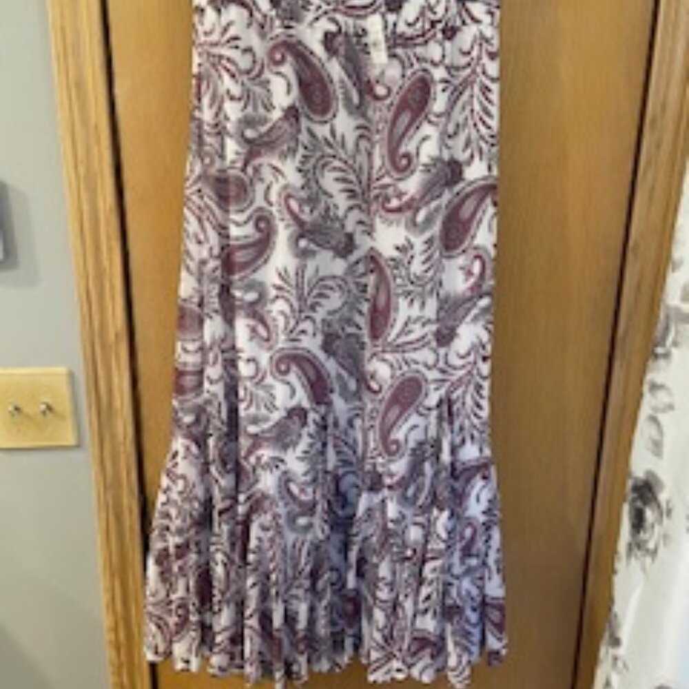Loft XL Purple and White Mid Length Skirt